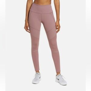 Zella Womens Moto Ribbed High Waist Ankle Leggings Purple Taupe XS High Support